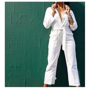 Choosy The Original Whiteout Utility Jumpsuit Size 6 NWT White Cargo